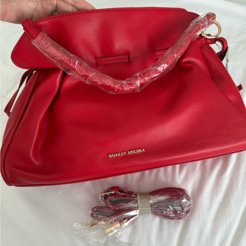 Badgley Mischka Red Satchel
